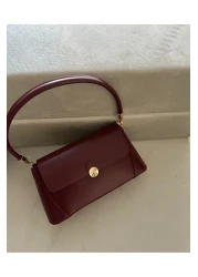 Boutiquehaki Burgundy Caryle Baguette Bag