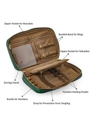 Alameda Jewelry Organizer Case - Crocodile Green
