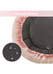 Mei Homecenter Round Cat &amp; Dog Pet Bed Comfortable Plush Ultra Soft Cushion Self Warming Pet Bed Made With Faux Fux With Waterproof Bottom Diamater 50CM.