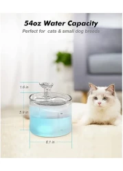 Jinou Cat Water Fountain - Made With Premium Quality Acrylic Glass - Pet Water Fountain With 3 Litre Water Tank- For Cats, Dogs &amp; Other Pets