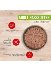 MERA All Cats Adult Wet Food &ndash; Grain-Free,Tasty &amp; Sustainable, with No Artificial Additives (12x85g, Salmon)
