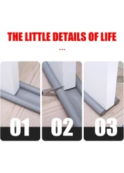 Fitto Under Door Draft Stopper &ndash; Adjustable Grey &amp; Black Door Seal for Energy Efficiency, Noise Reduction, and Pest Control &ndash; Easy Installation for All Door Types