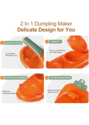 Fitto 2-in-1 Dumpling Maker - Easy DIY Dumpling &amp; Ravioli Maker with Press Mould and Stuffing Spoon, Quick &amp; Simple Dumpling Press Tool for Homemade Dumplings, Empanadas, Ravioli, Pastries &amp; More
