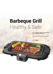 AFRA Electric Barbeque Grill, 2000W, Indoor And Outdoor, Thermostat Control, Overheat Protection, Portable, Smoke-Free, G-MARK, ESMA, ROHS, And CB Certified, AF-2000BGBK, 2 Years Warranty