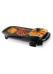 Customized Homemade BBQ Grill &ndash; Smokeless Indoor Electric BBQ Grill with Hot Pot Non-Stick, Adjustable Temperature for BBQ, Shabu Shabu, Steaks