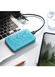 محرك أقراص ثابتة خارجي فائق النحافة وصديق للبيئة HD300 سعة 2 تيرابايت متوافق مع PS5 XBOX حماية مستشعر الصدمات أخضر