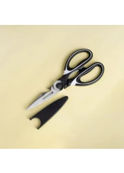 Royalford 3-In-1 Kitchen Scissor- Rf10498 Includes Scissors, Perfect For Cutting Fish, Meat, Etc Dishwasher-Safe And Includes A Blade Protection Cover Black And Silver