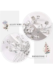 Jeairts Silver Rhinestone Bridal Hair Comb Crystal Wedding Hair Pieces Sparkly Brides Headpiece Hair Dress Decorative Accessories for Brides and Bridesmaids
