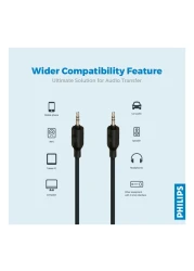 Philips SWA2529W/10 3.5mm Stereo Dubbing Cable 1.5m Black