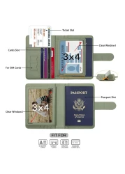 Melsbrinna Passport HolderPassport Holder Card SlotsCute Passport cover for WomenMenWaterproof Rfid Blocking Travel Wallet Moss green New
