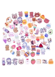 60 Pcs Acrylic Cute Pins Set for Backpacks Aesthetic Cartoon Kawaii Sheep Dog Rabbit Bear Girl Brooch Pin for Clothing Bags Jackets Hat Bag Accessories