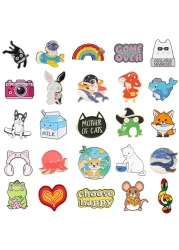 SINCCO 204050 Pcs Cute Enamel Backpack Pins Funny Anime Enamel Lapel Pins Bulk Set Cool Brooch Button Pins Badge Aesthetic for Backpacks Bag Jacket Kids Girls Festival Present Random Style