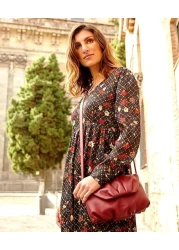 حقيبة LACAMBRA PLI من الجلد الطبيعي الفاخر متوسطة الحجم للنساء، حقيبة كتف عصرية ذات ثنيات للسيدات، حقيبة كتف كروس بودي فاخرة مع حزام قابل للتعديل