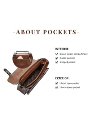 ECOSUSI Briefcase for Women Vintage Crossbody Messenger Bag Satchel Purse Handbag Coffee