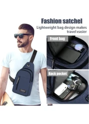 حقيبة حبال صغيرة على الجسم والصدر والكتف مقاومة للماء وحقيبة سفر بحزام واحد للرجال والنساء مع فتحة لسماعة الأذن