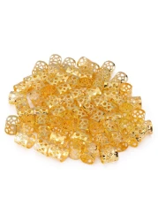 200 pcs Dreadlocks Beads Hair Braid Rings Clips Dread Locks Hair Braiding Metal Cuffs DecorationAccessories Jewelry Silver and Gold unisex