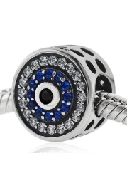 Blue Watchful Eye Charm Bead 925 Sterling Silver Beads fit DIY Bracelet Necklace