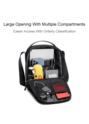 Arctic Hunter Unisex Side Sling Bag Water Resistant Anti-Theft Small Daypack Crossbody Bag for Travel Office Business K00579 Black