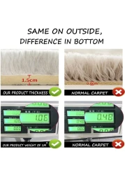 Mei Lifestyle Modern Wool Fluffy Floor Mat Carpet With Anti Slip High Pile Bottom With Upgraded Foam (Size 120&times;160cm)