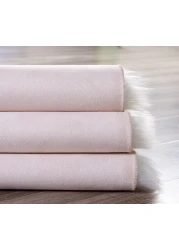 سجادة غرفة المعيشة بتصميم زهور من فراء الأرانب فائقة النعومة من Mei Homecenter مع قاعدة مضادة للانزلاق، باللون الأحمر (مقاس 80 سم)