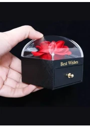 Generic Eternal Rose Gift Box, Handmade Fresh Preserved Rose Gift For Her On Birthday,Christmas,Mother's Day,Valentine's Day (Red) (Necklace Not Included)