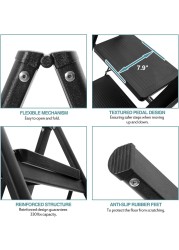 HEXAR® Multipurpose Step Ladder Folding Ladder with Anti-Slip Pedal Folding Step Stool Portable Lightweight Foldable Stepladder for Home Kitchen Library Office 150 KG Capacity (2 STEPS)