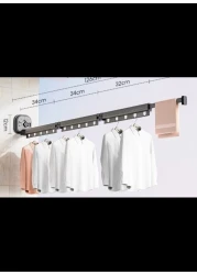 Radiotronics Wall Mounted Clothes Drying Rack Retractable Laundry Clothes Rack Space Saving Collapsible Dryer Rack for Balcony Laundry