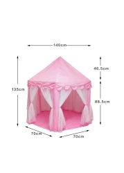 Portable Kids Toy Tipi Tent With Star Light Girl Castle Play House