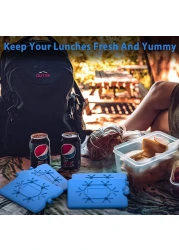 4 عبوات من أكياس الثلج الرفيعة القابلة لإعادة الاستخدام لصندوق الغداء - حقائب تبريد غير سامة للعمل أو المدرسة أو النزهات أو التخييم - تحافظ على الطعام طازجًا طوال اليوم