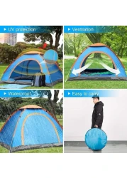 Camping/Dome/Outdoor Family Tent - Waterproof Tent with Carry Bag for 2-4 Person