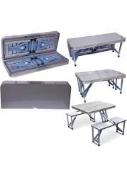 Foldable Chair Outdoor Folding Table And Chair Aluminum Portable Table Set Camping Camping Picnic Table, folding design Easy to Carry