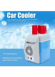 Velaurs 12 Volt Car Refrigerator, 7.5L Portable Freezer Low Noise Mini Electric Compressor Cooler Warmer With Thickened Inner Liner Car Fridge For Camping, Outdoor, Vehiclel, Travel, Home, Party