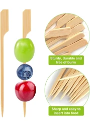 LAVISH Bamboo Skewers [100PCS,9 CM/3.5 Inch] , Sticks for Cocktail, Shish Kabab, Barbeque, Grilling, Appetizers, Food Picks, Wide Flat Paddle Wooden Sticks