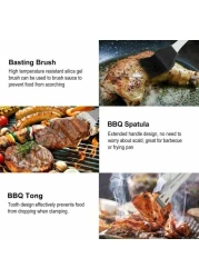 9 Pcs BBQ Grill Tool Set Stainless Steel Barbecue Accessories Kits with Carry Bag