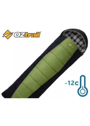 كيس نوم OZTRAIL Alpine View Jumbo -12°C، 230x90 سم - دافئ للغاية، بسحاب كامل الطول، خفيف الوزن وصغير الحجم للتخييم الشتوي والمغامرات الخارجية