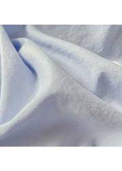 LUNAHOME-3 Pieces Fitted Bedsheet Set, Washable Cotton, Light Blue Color, Queen Size.