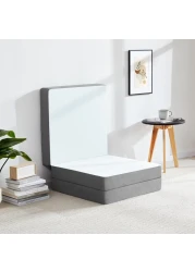 Comfy Portable White Knitted 180x90x7cm Medicated Folding Mattress with Black Border