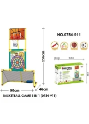 ULTIMAX 3-in-1 Basketball Game Indoor Outdoor Soccer and king shoot Sport Games Children Training Practice Toy Set