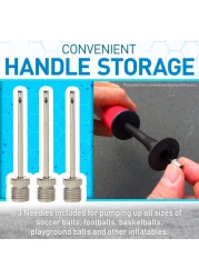 Franklin Sports Ball Pump Kit 74 Perfect for Basketballs Soccer Balls and More Complete Hand Pump Kit with Needles Flexible Hose Air Pressure Gauge and Carry Bag