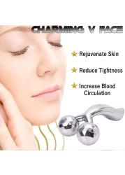 Sky Land Y Shape Waterproof 3D Roller Massager For Face And Body, Face Lift Tool Tightening, Enhancing Wrinkle Remover, Body Slimming Roller Tighten Skin Em 9317, Silver