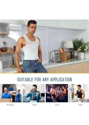 Men&#39;s Slimming Compression Vest Body Shaper Tank Top - Tummy Control Shirt Control Underwear Moobs Binder