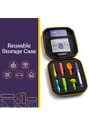 Special Supplies Buzz Buddy Oral Stimulation kit with 6 Soft Textured Interchangeable Heads Calm Sensory Needs Support Speech and Stimulate Self Feeding Gentle Vibrations Purple