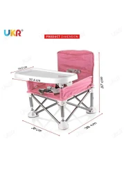 Baby Chair Foldable with Bag Pink