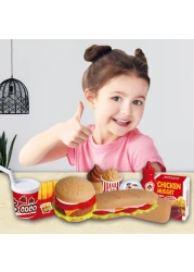 Kidwala Fast Food Burger Fries Chicken Ice, Cream Salad Cheese Vegetables Food Features Playset Educational Toys For Boys &amp; Girls