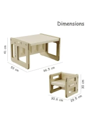 Little Story - Kids Study Table with Chair - Beige