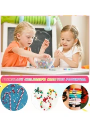MontoSun Bead Bracelet Making Kit Friendship Bracelets Making Beads Kit Pony Beads Charms Beads Clay Flower Letter Beads for Jewelry Making Kit DIY Arts and Crafts Gifts for Girls Age 6 7 8 9 1012