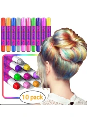 Desire Deluxe Hair Chalk for Girls Makeup Kit of 10 Temporary Colour Pens Gifts Great Toy for Kids Age 5 6 7 8 9 10 11 12 13 Years Old BlueGreenGreyPinkPurple