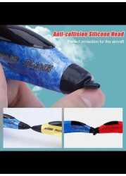 Radiotronics Remote Control Airplane RC Glider for Beginner Adult Kids, Easy to Fly EPP Foam RC Aircraft Fighter with LED Light (BLUE)