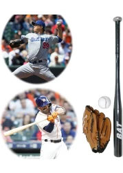 ULTIMAX Baseball bat with Lightweight Aluminum Alloy Baseball Bat and Glove, Teens Baseballs Set with Ball Carry Bag Safe &amp; Durable Ideal Gift Choice for all Player Baseball Gloves 30in-Silver