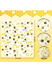 100 Pcs Wax Paper Sheets for Food Bee Day Wax Paper for Food Sandwich Wrap Paper Deli Wraps Waterproof Oilproof Picnic Basket Liners with Bee Pattern for Kitchen Handmade Food